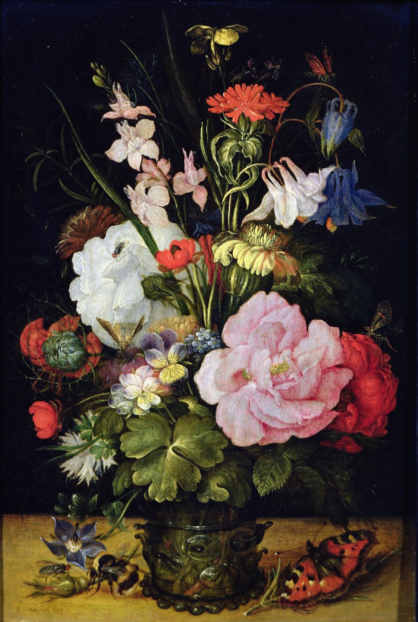 Flower in a Vase カッティングダイ　#91 Flowers in a Vase by Roelandt Jacobsz. Savery